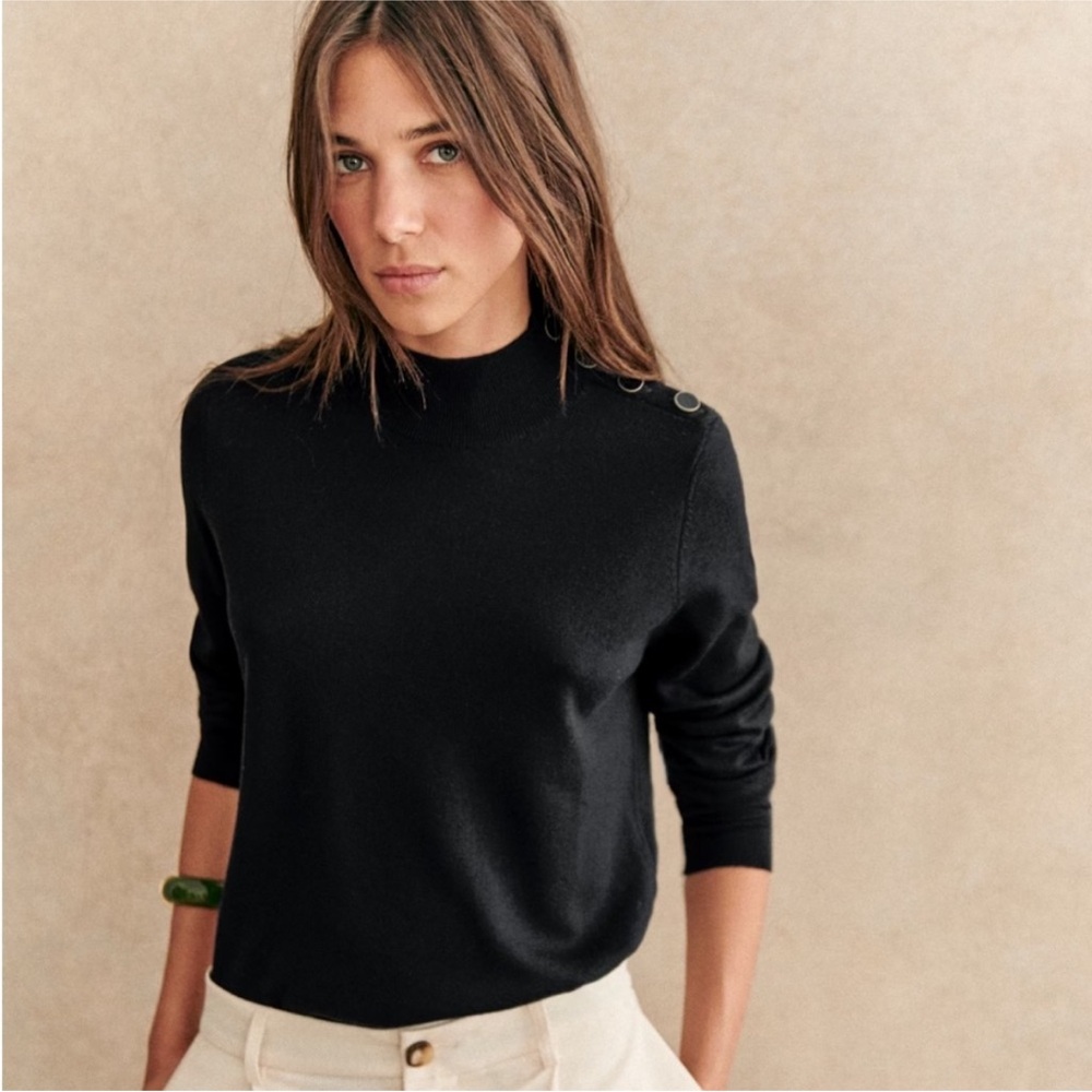 Sezane button up turtle neck